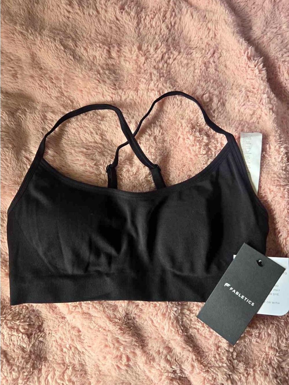 Fabletics Black Seamless Racerback Sports Bra